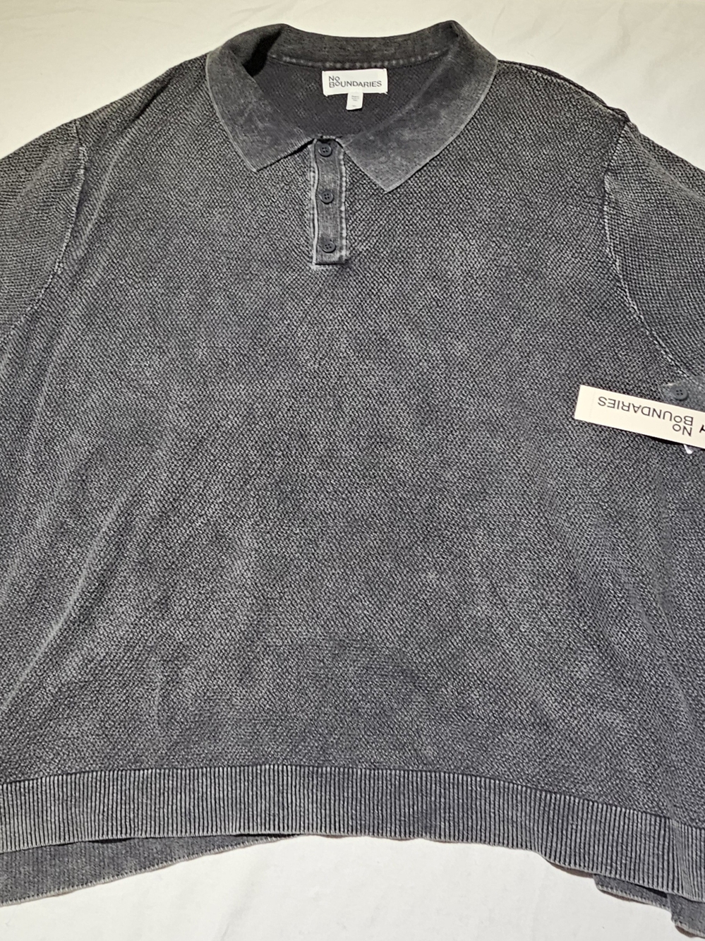No Boundaries Men's Polo Shirt in Charcoal Gray